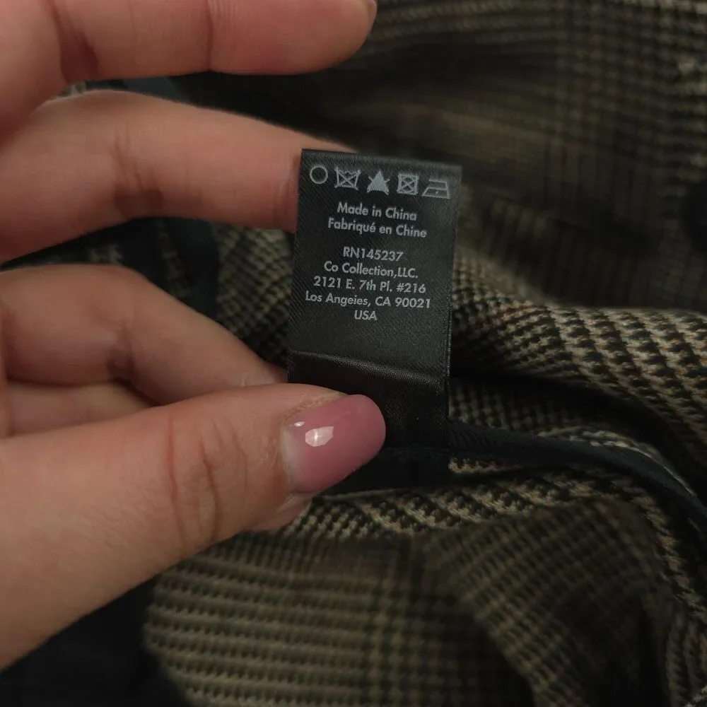 NEW CO Collections Wool Wide Leg Trouser Plaid Academia Old Money Quiet Luxury - Picture 12 of 13